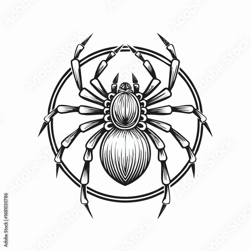 Spider Tarantula Vector. Tarantula logo illustration design vector on white background.