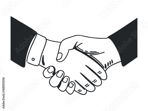 Handshake agreement symbol graphic on transparent background