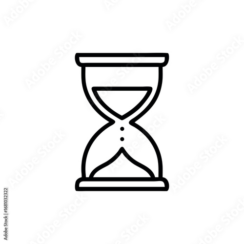Hourglass icon on transparent background representing time passing and measurement