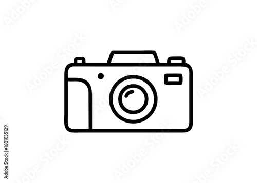 Outline of a Simple Camera on Transparent Background