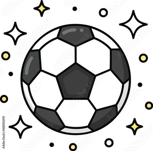 Dynamic soccer ball sparkles with energy for exciting sports promotions