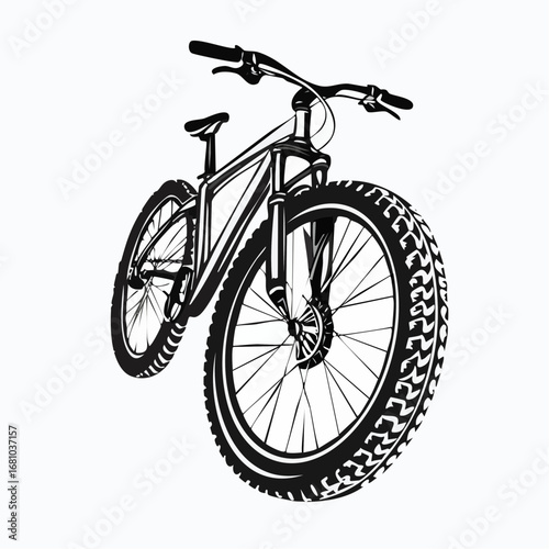 Fat Tire Bike Vector Images. Fat Bike Stock Illustration on white background.