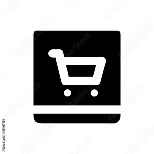Shopping Cart Icon on Transparent Background