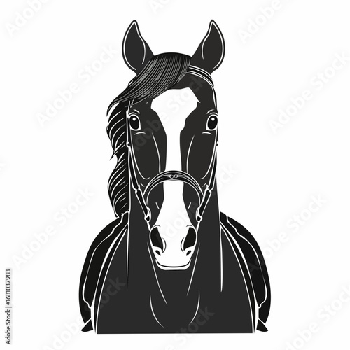 Equestrian Vector Images. Front View Equestrian Vector Images on white background.
