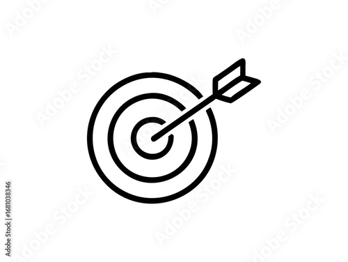 Target with arrow icon simple line symbol