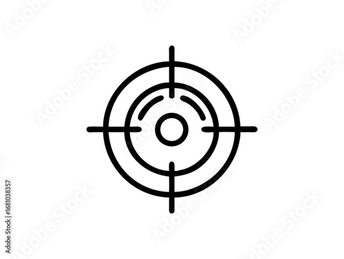 Optical sight crosshair symbol on transparent