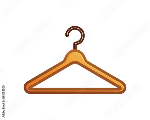 Wooden clothes hanger with a hook isolated on white