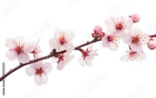 Cherry blossom flower isolated on white background, png