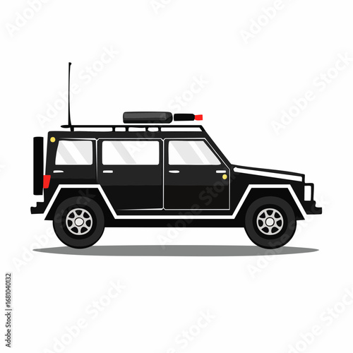 Modern Armored Car Vector Images. Black and white Armored Car Vector on white background.