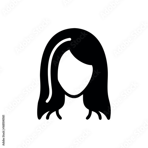 Stylized Silhouette of a Person With Wavy Hair