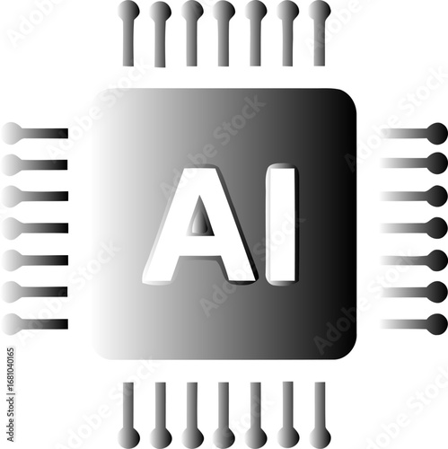 Central AI processor chip representing artificial intelligence and technology
