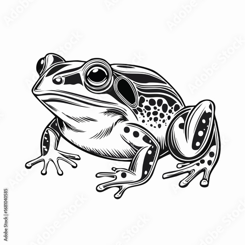 American Bull Frog Vector image. Creative American Bullfrog Illustration Stock Vector