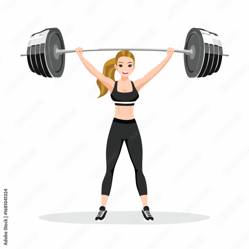 Obraz premium Athlete Lifting Barbell Vectors and Illustrations on white background.