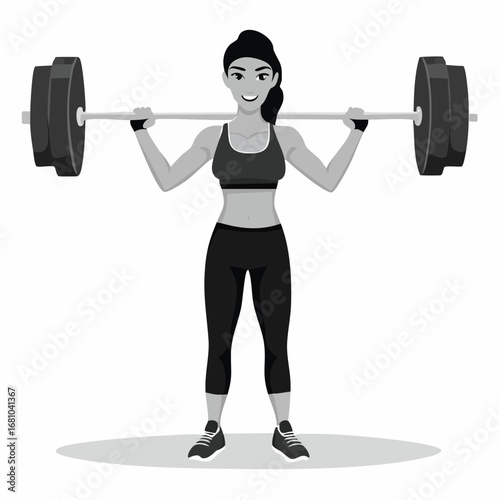 Athlete Lifting Barbell Vectors and Illustrations on white background.