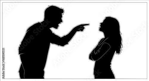 silhouette of a couple arguin expression vector
