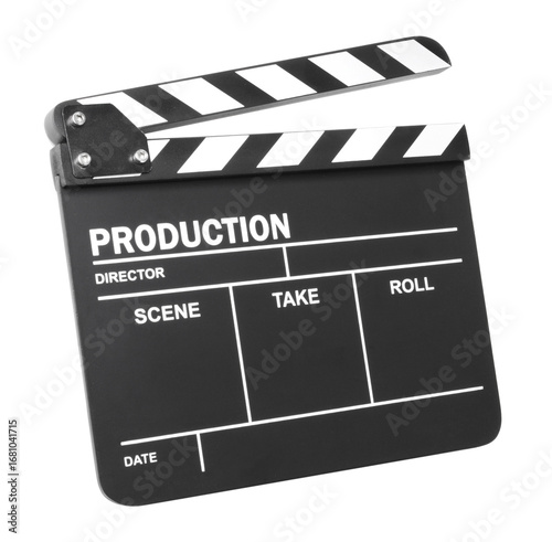 Clapper board on white background