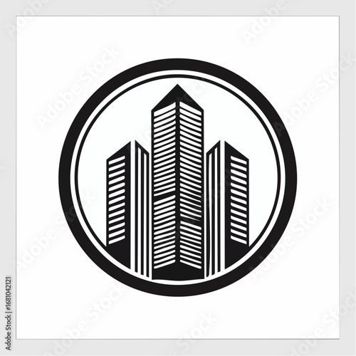 Real Estate Logo Apartment Building Logo Business Chart Logo design Urban City vector image.