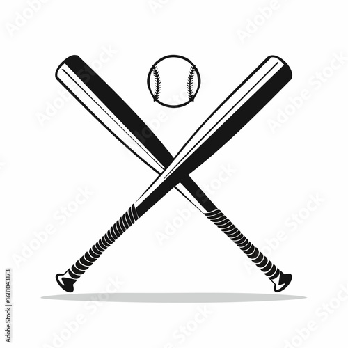 Baseball bat base ball black Cut Out Stock Images vector on white background.