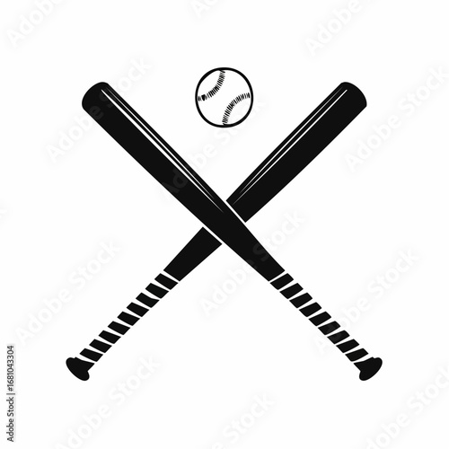 Baseball bat base ball black Cut Out Stock Images vector on white background.