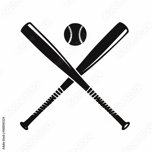 Baseball bat base ball black Cut Out Stock Images vector on white background.