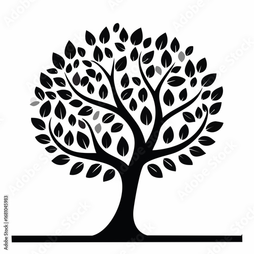 Family tree genealogy Silhouette Vector Images on white background.