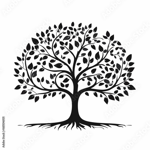 Family tree genealogy Silhouette Vector Images on white background.