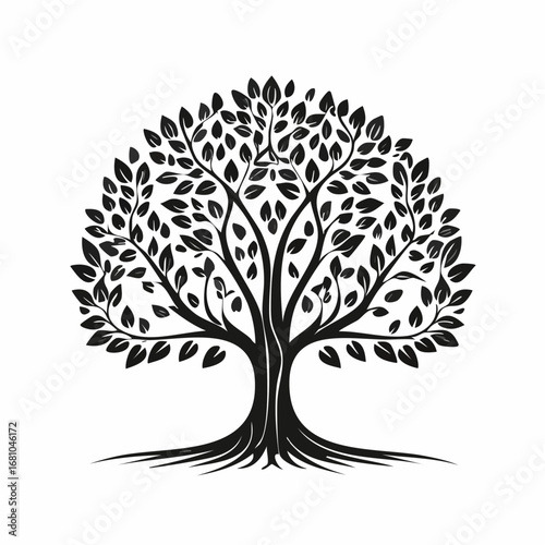 Family tree genealogy Silhouette Vector Images on white background.