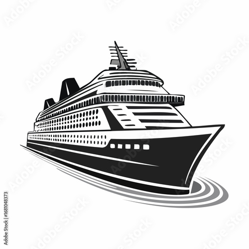 Cruise ship boat transport vector illustration on white background.