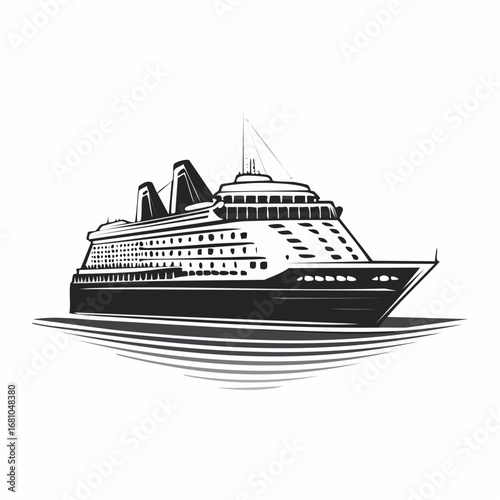 Cruise ship boat transport vector illustration on white background.