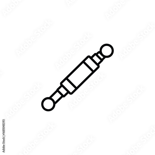 Simple line drawing of a motorcycle shock absorber with ball joints