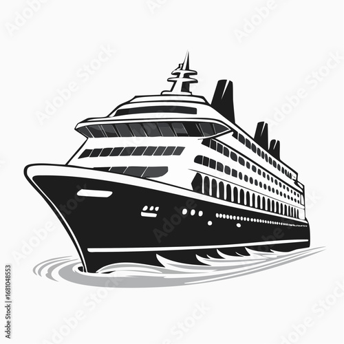 Cruise ship boat transport vector illustration on white background.