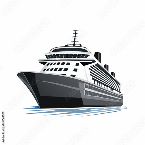 Cruise ship boat transport vector illustration on white background.