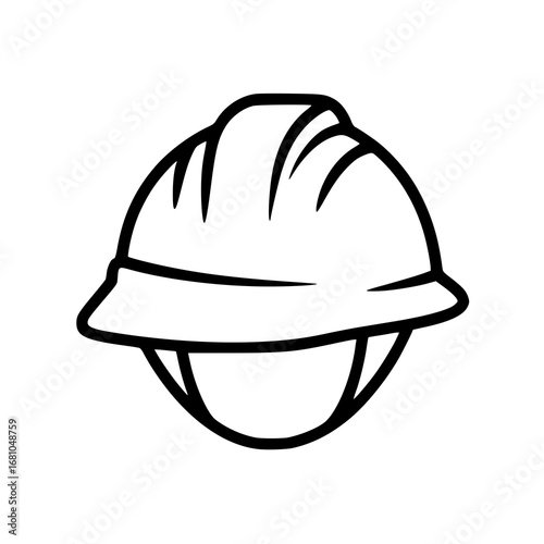 Outline Icon of a Construction Helmet Representing Safety and Work