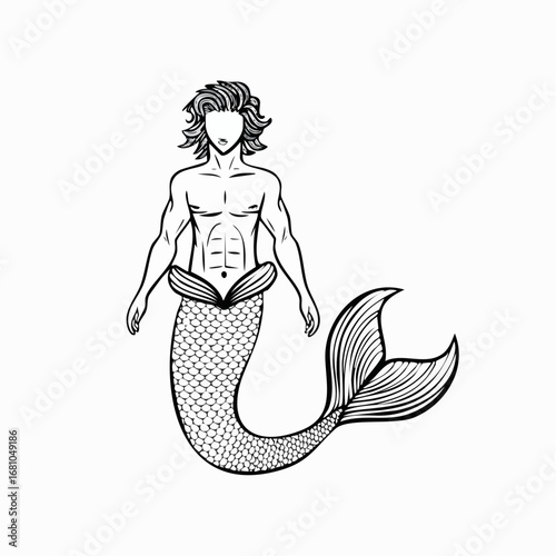 Mermaid image vector. Mermaid Illustration Stock Illustration on white background.