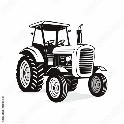 Old Tractor Vector Images. Vintage Tractor Vector Illustration