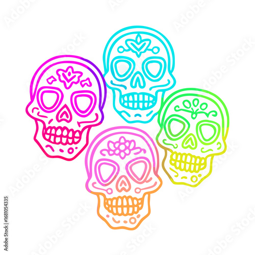 Colorful sugar skulls for the day of the dead