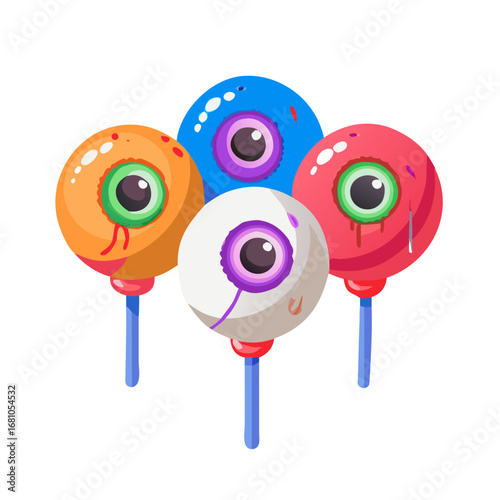 Colorful halloween eye lollipops for trick or treat