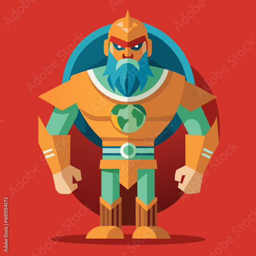 cartoon illustration of a warrior