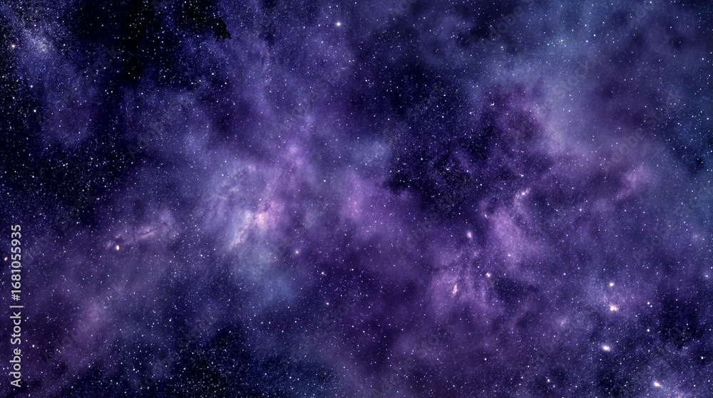 Naklejka premium a deep purple galaxy with stars and nebula