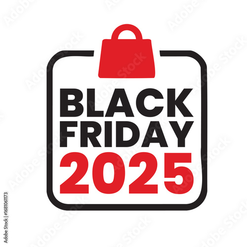 Black Friday 2025 Shopping Bag Vector
