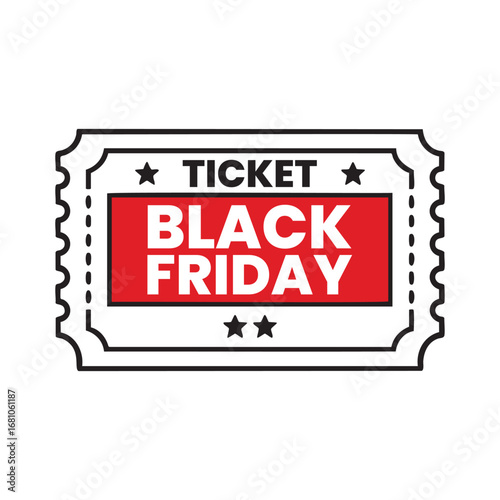 Black Friday Ticket Vector Graphic with Star