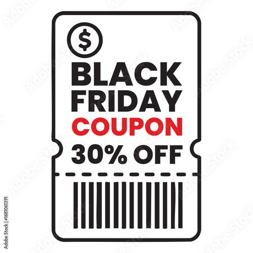 Black Friday Coupon Ticket with 30% Off