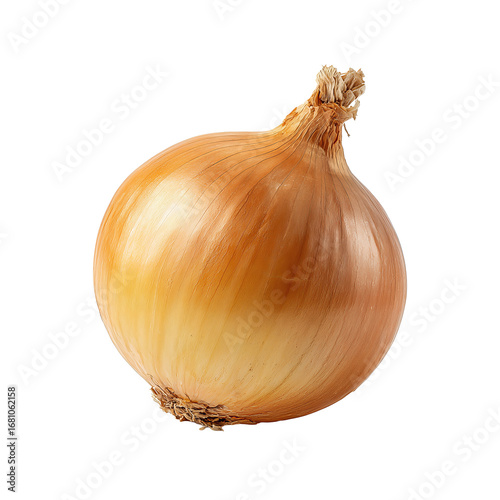 Wallpaper Mural A whole yellow onion with papery skin and top tuft, smooth golden gradient, isolated on transparent background.
 Torontodigital.ca