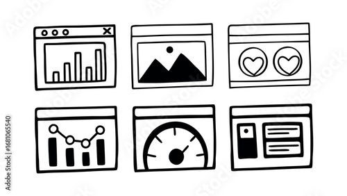 Modern dashboard icons represent data analysis, speed, and content management visually