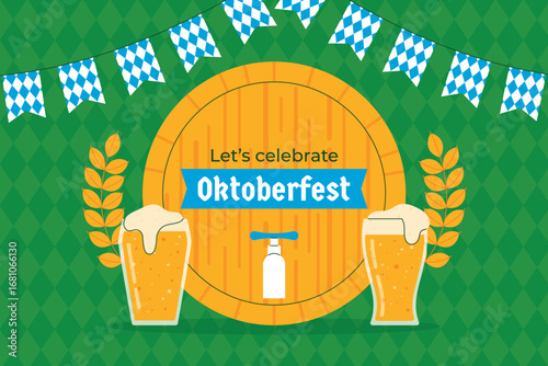 Oktoberfest Hand drawn Flat Background Oktoberfest 3