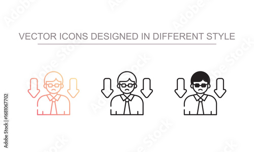 Employee Demotion icon design with white background stock illustration