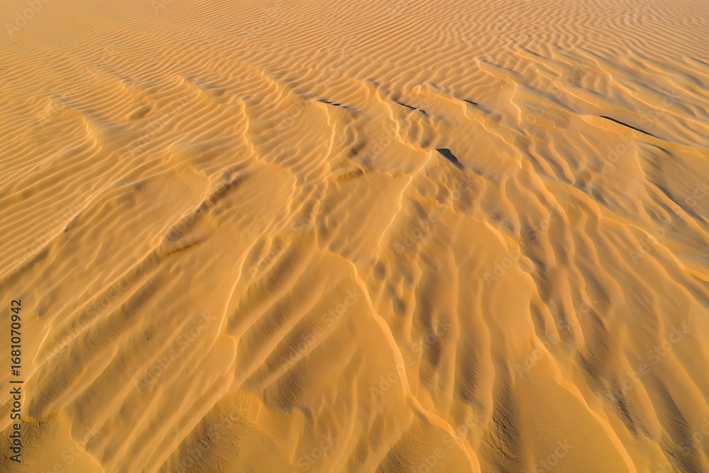 Fototapeta premium Golden Desert Sand Dunes Aerial Texture Background