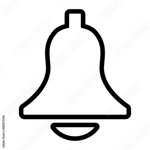 通知ベルアイコン Bell Outline Symbol（お知らせ・アラート用ベクター素材）
