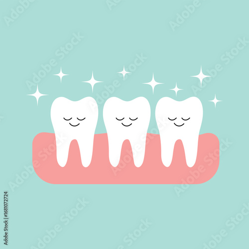 White tooth icon cartoon