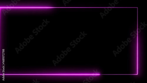 Abstract Purple Neon Frame on Black Background